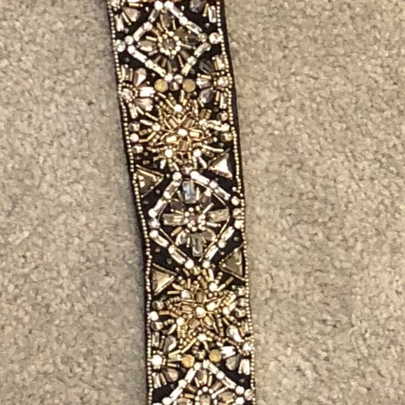 WHBM Embellished Black Belt xs NWT - Picture 2 of 5